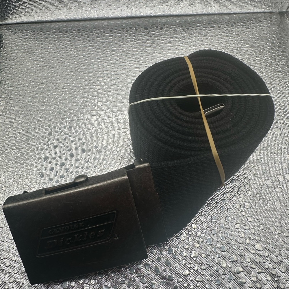 Dickies Black Woven Belt with Metal Buckle